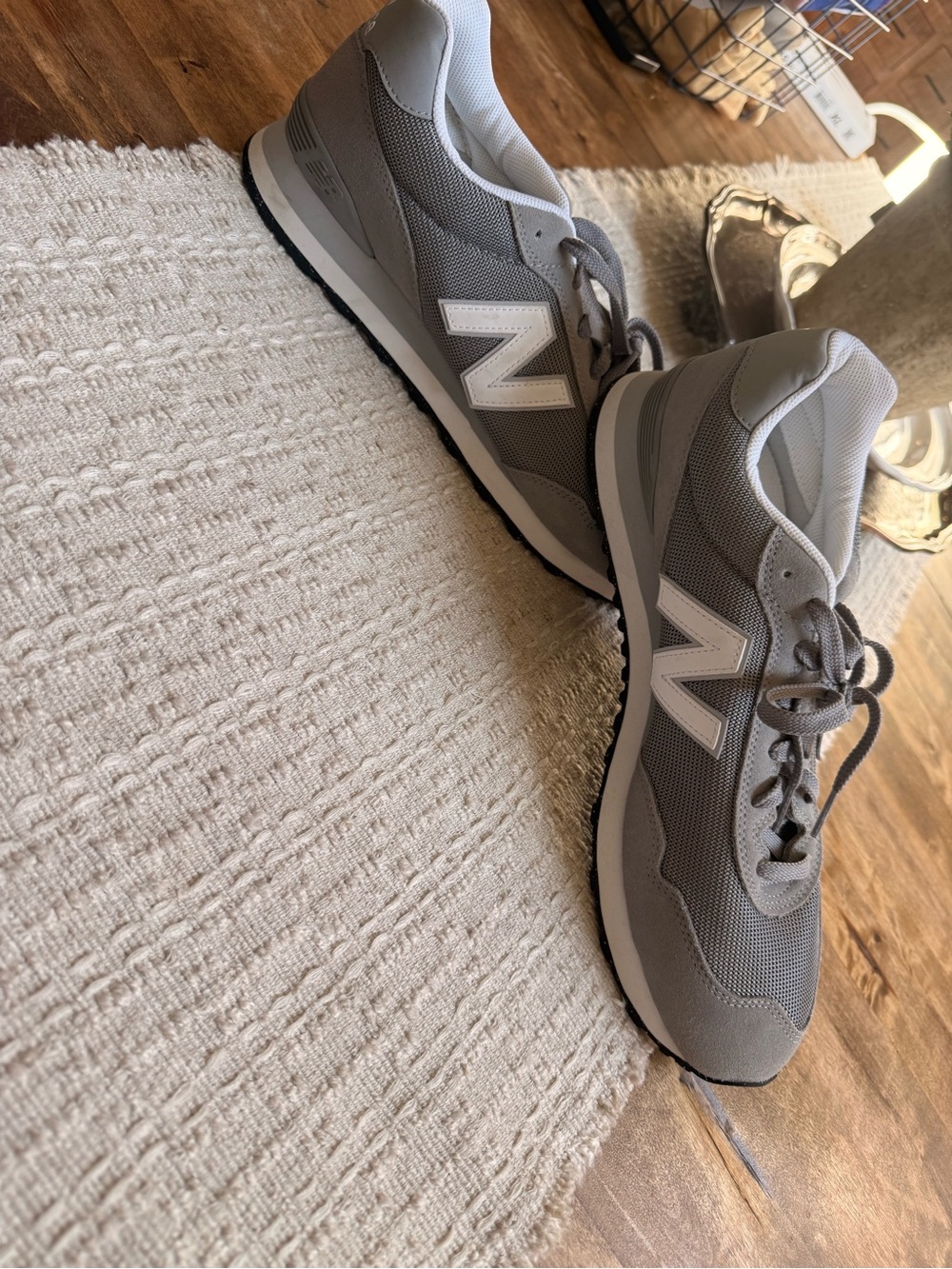 New Balance Men's Gray Athletic Mesh & Suede Sneakers